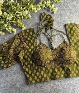 Blusa confeccionada de calidad de exportación pakistaní india, Blusa de algodón de última moda exclusiva para fiesta étnica nupcial de lujo de seda - Product Image 2