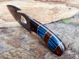 Couteau de chasse à lame fixe en acier Damas avec crochet à viande, support OEM, étui en cuir, garantie 3 ans, qualité industrielle pour l'extérieur - Product Image 5