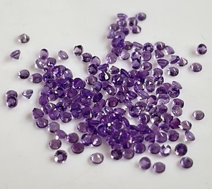 Amatista púrpura natural Corte redondo 1mm Facetado-Amatista suelta Calidad superior - Product Image 1