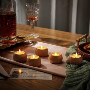 Bougeoirs en bois Tea Light Votive Tealight Holder Chandelier en bois pour fête de mariage décoration de vacances bougies d'anniversaire - Product Image 4