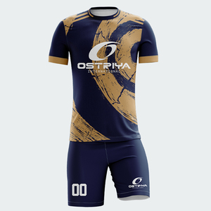 ชุดฟุตบอลพิมพ์ลายแบบระบายความร้อน แห้งเร็ว ดีไซน์สวย 100% โพลีเอสเตอร์ แขนสั้น สำหรับทีม  รับสกรีนชื่อทีม - Product Image 4