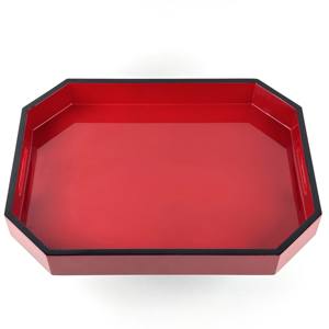 Bandeja de laca MDF hecha a mano colorida, bandeja de servicio octogonal con acabado brillante, vajilla sostenible para decoración del hogar - Product Image 2