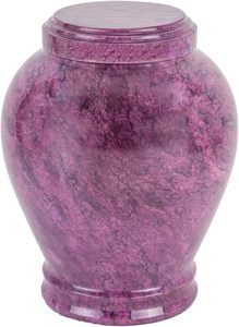 Purple Marble Cremation Funeral Cremation <b>Urn</b> for Human Ashes with Made of Rosewood and Velvet Bag <b>Large</b> Capacity Memorial - Product Image 2