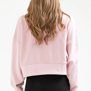 Sudaderas sueltas de algodón con capucha y media cremallera, ropa de invierno de manga larga, nueva moda para mujer, ropa de calle, venta al por mayor, Frente personalizado - Product Image 3