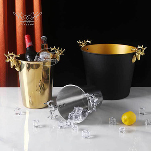 12L công suất lớn nai sừng tấm xử lý thép không gỉ xô kim loại rượu bia mát thanh kích thước lớn đông lạnh cách điện Sâm banh Xô đá - Product Image 6