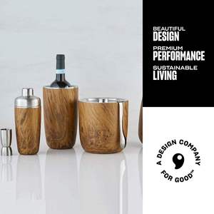 ถังน้ำแข็งสแตนเลสสามชั้นความจุ68ออนซ์พร้อมอ่างเก็บเครื่องดื่มสุญญากาศทำจากไม้สักออกแบบมาเพื่อให้น้ำแข็งสด - Product Image 2