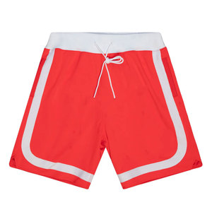 Men's Summer Basketball Shorts High Street Style Custom Black 100% Polyester Double <b>Layer</b> Mesh <b>Mid</b> Waist Anti-Wrinkle Solid - Product Image 1