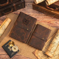 Personalisierter Crazy-Horse-Leder Notizbuch-Umschlag, Rustikaler Nachfüllbarer A5 A6 Notizbuch-Einband, Handgefertigtes Leder-Tagebuch