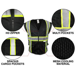 Venta caliente Material de poliéster Hecho Chaleco de seguridad al aire libre Precio al por mayor Ropa DE TRABAJO Chaleco con bolsillo para la venta - Product Image 3