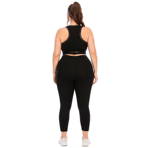 Vêtements de sport deux pièces personnalisés pour femmes Gym Fitness Yoga Suit Plus Size Solid Pattern Workout Clothing Service OEM - Product Image 5