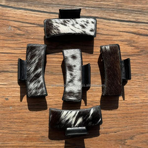 Nouveauté : Pinces à cheveux en cuir de vachette véritable faites à la main, style western, personnalisées, accessoires en cuir véritable pour femmes - Product Image 5