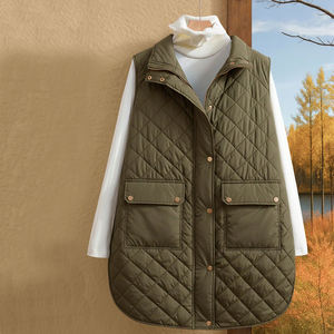 Hot Sale Customizable <b>Women's</b> Winter Puffer <b>Vest</b> Warm Breathable Eco-Friendly Casual Street Fashion Quilted Polyester/Nylon - Product Image 2