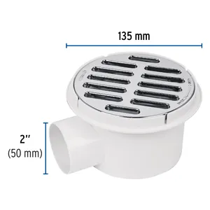 Drenaje de ABS de 4 unidades con salida lateral y rejilla de 5 'Producto en caja de 1/4 vueltas - Product Image 3
