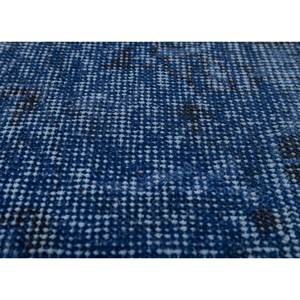 Alfombra de Lana Azul Vintage Hecha a Mano, Modelo Pae-2702, Nueva, Rectangular, Abstracta, para Sala de Estar, Pasillo, Color Sólido, Anudada a Mano - Product Image 3