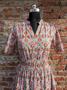 Estampado a mano | Verano | Vestido de algodón | Estampado floral | Hecho a mano - Product Image 4