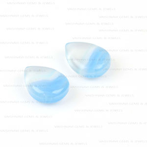 Conception unique Agate à bandes bleues naturelles 10x14mm perles de briolette en forme de poire calibrées fournisseur de fabrication de bijoux en pierres précieuses en vrac bricolage - Product Image 2