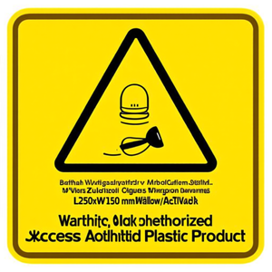 Señal de Advertencia de Plástico Amarillo/Negro de 250x150 mm, Acceso No Autorizado Prohibido, Producto de Plástico - Product Image 2