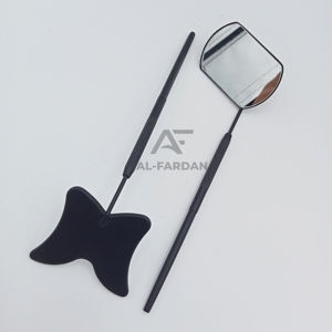 Pince à épiler d'extension de cils en acier inoxydable durable avec logo personnalisé Miroirs à cils de forme carrée en papillon noir - Product Image 2