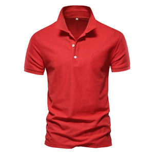 Camiseta Polo personalizada de alta calidad para hombre, camiseta de Golf antiarrugas transpirable cómoda de varios colores azul liso - Product Image 3