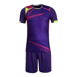 Men's Purple Soccer Jersey Set Short Sleeve Crew Neck Sublimated Moisture Wicking Breathable Quick Dry <b>Athletic</b> Fit - Product Image 2