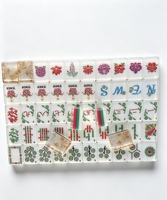 Jeu de Mahjong Botanical Bamboo Lady et Suye avec tuiles en acrylique à quatre couches imprimées pour les magasins de jeux et les tables de club