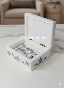 Boîte de rangement en marbre naturel avec motif floral durable, style personnalisé, design incrusté, forme rectangulaire imprimée - Product Image 2