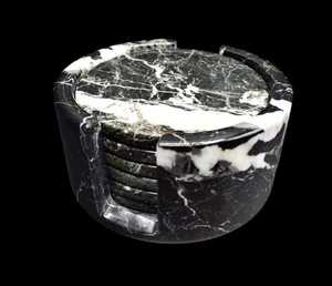 Juego de 6 Posavasos de Mármol Negro para Té y Café - Product Image 4