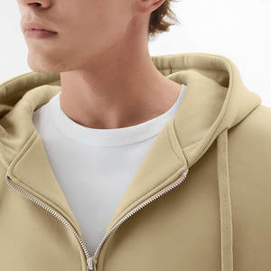 Sweats à capuche zippés surdimensionnés pour hommes avec conception d'épaule tombante et tissu lourd pour Streetwear Casual Men Oversized Zipper Hoodies - Product Image 5