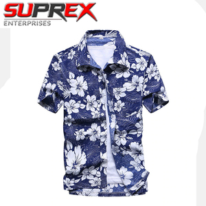 Chemise décontractée légère pour homme à manches courtes, coupe ample, en sergé tricoté, à double boutonnage, imprimé floral hawaïen tropical, idéale pour l'été et la plage - Product Image 4