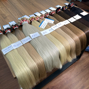 Extensions de cheveux humains à pointe de kératine, textures ondulées et lisses naturelles, couleur piano complète, pointe plate, cheveux vietnamiens - Product Image 2