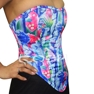 Corset en satin sublimé à imprimé Méduse avec fermeture éclair latérale - Product Image 5