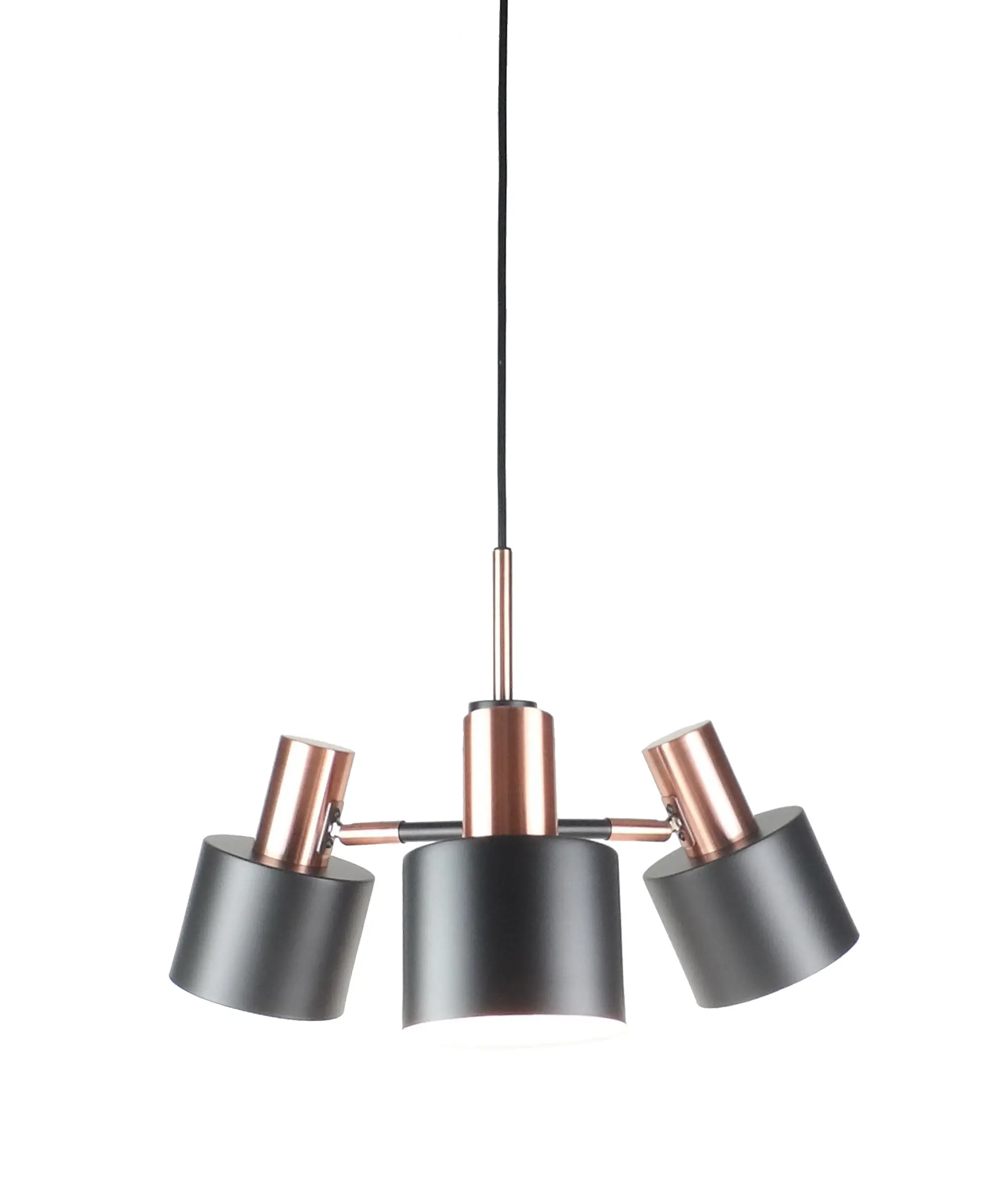 Modern E27 metal pendant light or ceiling 3-light with adjustable heads