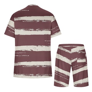 Camisa personalizada de verano de color sólido para hombre, pantalones cortos de manga corta con solapa, conjunto deportivo informal de dos piezas para hombre de verano - Product Image 4