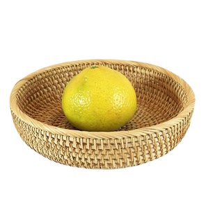 Cuenco de fruta redondeado, accesorios de comedor de mesa, forma personalizada decorativa, cuenco para servir de ratán, cuenco para cocina, uso en restaurante - Product Image 1