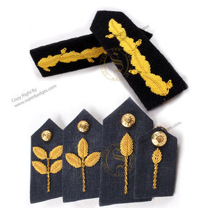 Nouveaux patchs gorget italiens Bullion brodé à la main OEM Gorget Collar Patch avec bouton en laiton et clip en laiton - Product Image 5