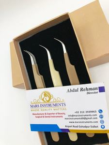 Pinzas para extensiones de pestañas de acero inoxidable antiestáticas de precisión Profesional, Diseño de punto curvo sostenible, herramientas de belleza profesionales - Product Image 3