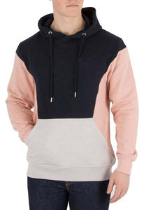 Pull à capuche en molleton de coton 100% décontracté pour hommes Style brodé Colorblock Poches kangourou Panneau personnalisable Couleur délavée - Product Image 6