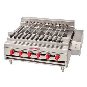 Barbecue à gaz commercial American Range ARKB-60-R 66, 10 brûleurs, pour comptoir, avec rôtissoire et broyeur à kebab - Product Image 1