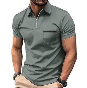 Nuevo diseño de media cremallera Polo camiseta Fitness en blanco Color gris Slim Regular Fit Golf Polo camisas ropa deportiva transpirable secado rápido - Product Image 1