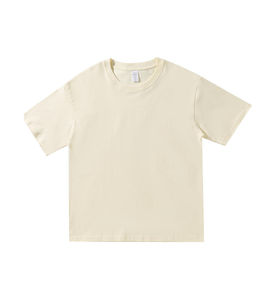 เสื้อยืดแขนสั้นทรงหลวม ระบายอากาศได้ดี ปรับแต่งได้ สีพื้น ลายเรียบ ผ้าถัก สำหรับผู้ชาย ฤดูร้อน 100% - Product Image 1