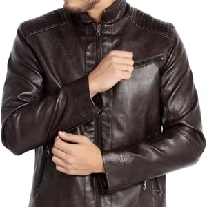เสื้อแจ็คเก็ตหนังวัวสำหรับผู้ชาย ระบายอากาศได้ดี เป็นมิตรกับสิ่งแวดล้อม แห้งเร็ว อุ่นในฤดูหนาว คอตั้ง สไตล์ลำลอง คุณภาพสูง ปรับแต่งได้ - Product Image 1