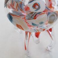 Décoration en verre Bixuan en forme de méduse, soufflée à la bouche, ornement animal marin bleu ambre, design côtier moderne, figurine pour présentation sur table ou étagère