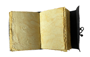 Libro de sombras Triple Luna Piedra en relieve Vintage Tapa dura cuero genuino diario hecho a mano Deckle arte papel cuaderno o diario - Product Image 3