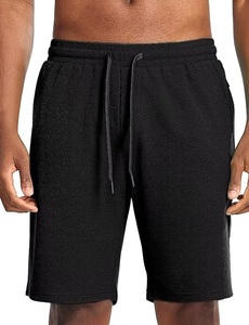 Short de salon pour hommes à la mode Jersey Tricot Cordon de serrage Short de survêtement décontracté avec poches Cordon de serrage Taille élastique Entrejambe de 9 pouces - Product Image 3