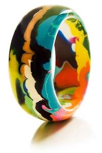 Bijoux COLORÉS Résine Acrylique Bracelet Bracelet Exagéré Éblouissant Multicolore Large Irrégulier Carré Acrylique Bracelets Femmes - Product Image 4