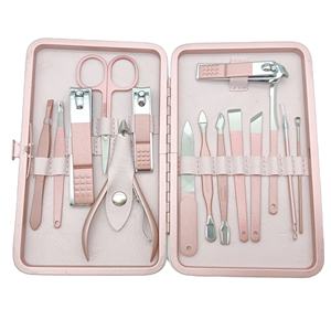 Kit coupe-ongles professionnel en or rose 15 pièces haute marque privée en acier inoxydable manucure pédicure ensemble nourrissons boîte soins de beauté - Product Image 6