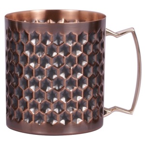 Manufacture Drinkware <b>Metal</b> <b>Mugs</b> 100% Copper Leak Proof Lid Vacuum Insulation Moscow Mule Copper Coffee <b>Mug</b> With Brass Handle - Product Image 5