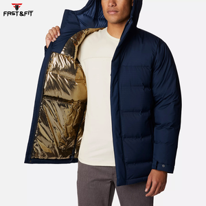 Veste d'hiver personnalisée pour hommes confortable et respirante avec une veste de sport à capuche en tissu de toile chaude - Product Image 2