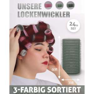 Lot de 24 bigoudis en plastique de 3 cm et 6 cm, à froid, en forme de cylindre, en éponge de soie, pour coiffure - Product Image 2