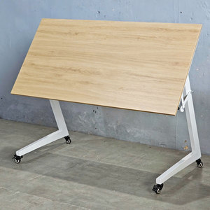 <b>Foldable</b> <b>Desk</b> with Z-Shaped Metal Legs and Plywood Top Assembled Features Storage-SPD68199 - Product Image 2